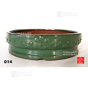 Pot rond à rivets vert 100 mm. O14