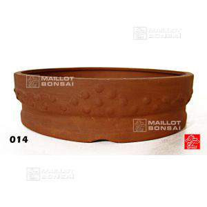 Pot rond à rivets brun 100 mm. O14