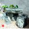Table and stools in sanba stone from Japan