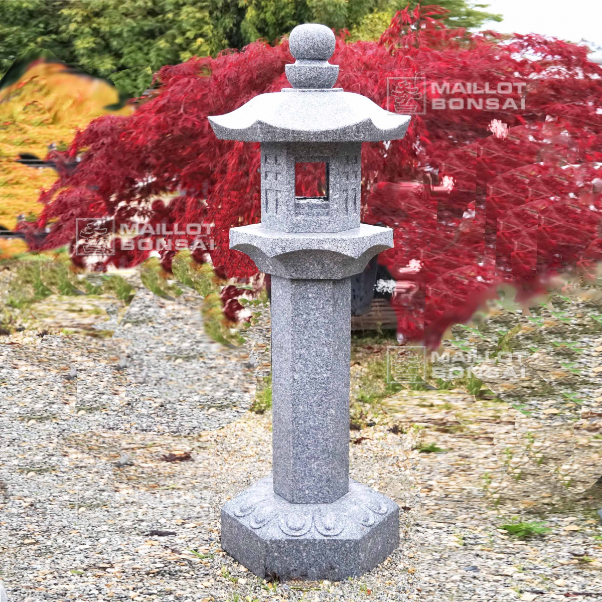 Lanterne Japonaise Massive Oki Gata En Pierre Reconstituée Résistante Au Gel - Élégance Asiatique Pour Jardin