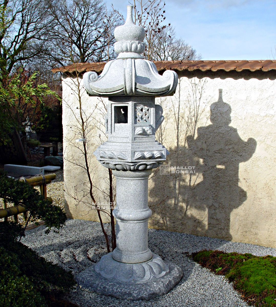 Ensemble De Trois Lanternes Japonaises En Pierre Oki-gata