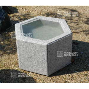 bassin tsukubai hexagonal granite Ø 55 cm