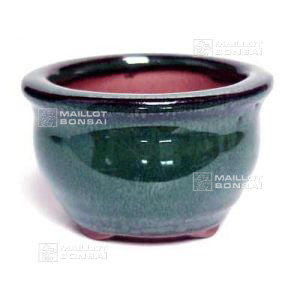 J2 round dark green mini pot