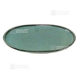 soucoupe céramique verte ovale moyenne