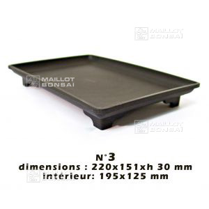 Plastic bonsai drip tray with feet 22*15 cm