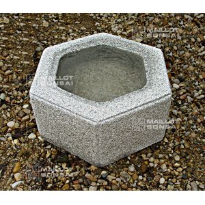 bassin tsukubai hexagonal granite Ø 60cm