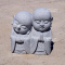 Two Buddhist monks garden statue jizo