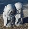 Two Buddhist monks garden statue jizo