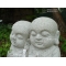 Two Buddhist monks garden statue jizo