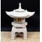 stone lantern yukimi gata H 55 cm wooden window