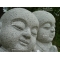 Two Buddhist monks garden statue jizo