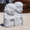 Two Buddhist monks garden statue jizo