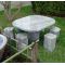 Table and 6 stools in Japanese stone