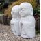 Two Buddhist monks garden statue jizo