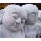 Two Buddhist monks garden statue jizo