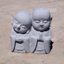 Bébé jumeaux en granite jizo bosatsu