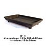 Plastic bonsai drip tray with feet 14.5*10 cm